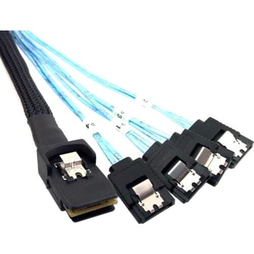 MINI SAS 4i SFF-8087 36P To 4 SATA 7Pin HDD Hard Disk internal cable,1m