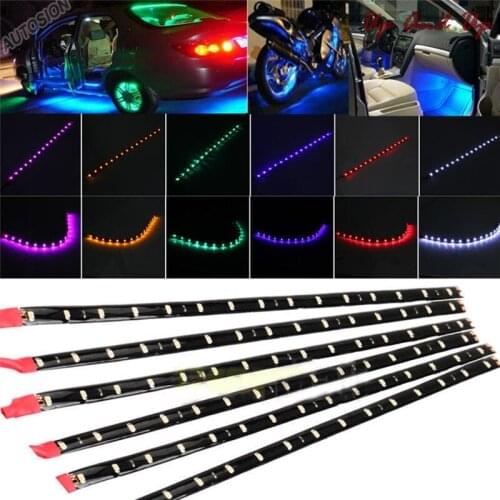 Waterproof DC 12V Motor LED Strip SMD Underbody Decorative Strip Light For Car Motorcycle Beautiful Decorative Soft Lights