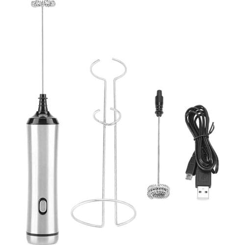 Milk Frother, Handheld Stainless Steel Electric Foam Maker USB Rechargeable Frother Whisk for Coffee,Latte, Cappuccino