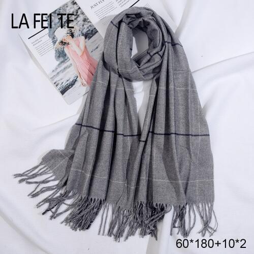 Winter 100% Pure Cashmere Scarf Women Pashmina Shawl Mens Crinkle Hijab Stoles Female Snood Warm Blanket Women Scarf For Ladies