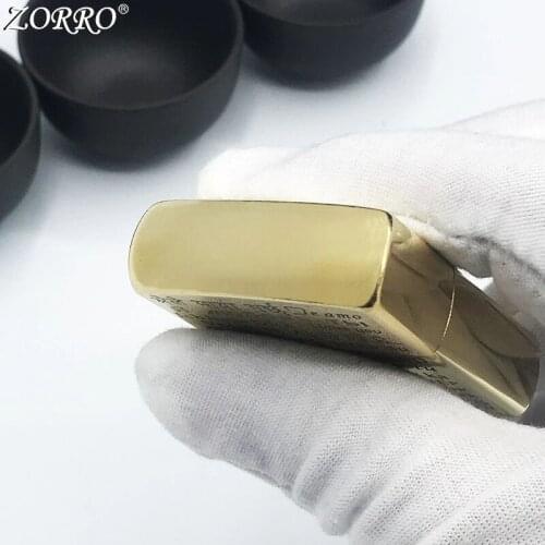Zorro Pure Copper Kerosene Lighter Classic Carving Say Love in Different Language Brass Gasoline Personality Creative Gift