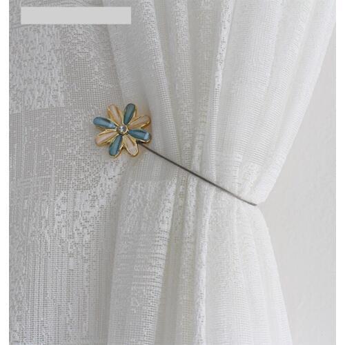 1 pair Modern simple curtain bandage crystal magnet flower shower curtains tieback cord strap tied rope tie tape back M356