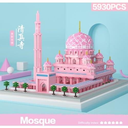 5930Pcs Toys for Kids Creator Mini Blocks World Famous Architecture Islam mosque 3D Model Building Blocks Education