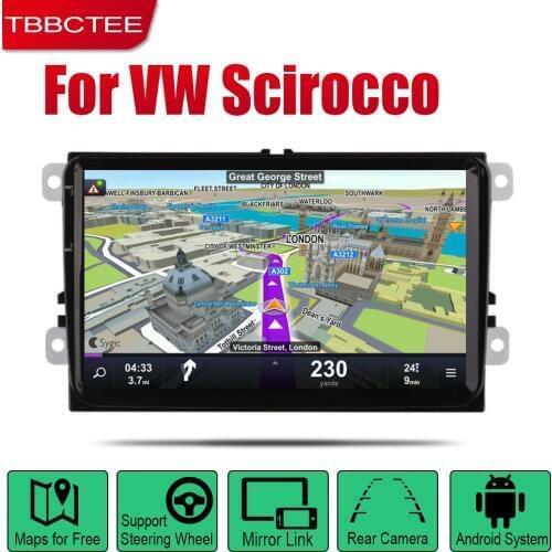 TBBCTEE Android Car GPS Navi for Volkswagen VW Scirocco 2008~2017 player Navigation WiFi Bluetooth Mulitmedia system audio