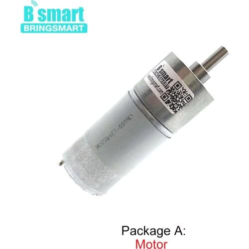 Bringsmart DC Motor High Turque Reversed Gear 37GB555 6-800RPM Gearbox Gears Metal Mini Electric Motor 12v 24v D Shaft Car