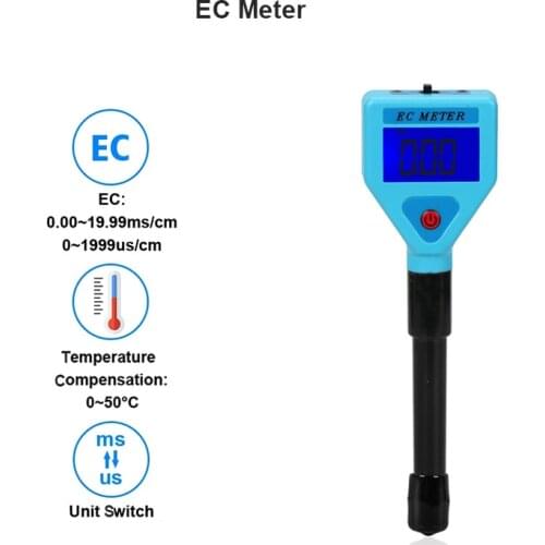 Digital EC Meter Tester Conductivity Analyzer Water Quality Tester Device ATC LCD Display for Aquarium Hydroponics Drink Water
