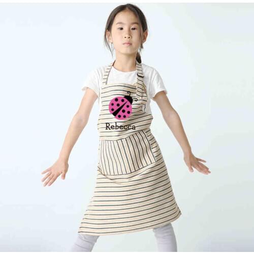 Children canvas apron printing antifouling baby kindergarten eating art party apron