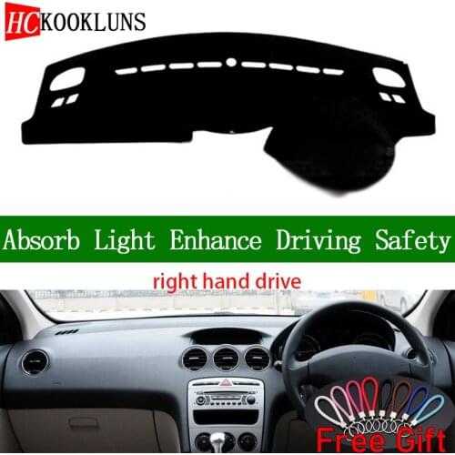 For Peugeot 408 2010 2011 2012 2013 Right Hand Drive Dashboard Cover Car Stickers Sun Shade Dash Mat Carpet Interior Accessories