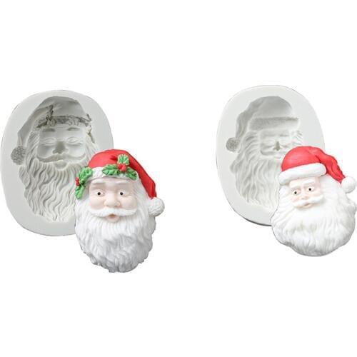 Christmas Fondant Cake Mold Santa Claus Molds Silicone Mould Resin Clay Moulds Chocolate Mold Fondant Cake Silicone Mold Baking