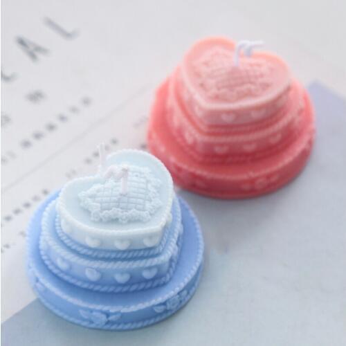 Love Heart Candle Silicone Mold 3D Cake Shape Plaster Gypsum Mold For Wedding Party Decoration DIY Candle Soap Mould