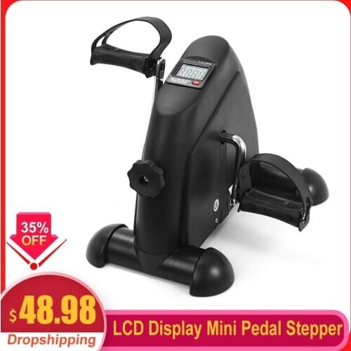 Mini Pedal Stepper Exercise Machine LCD Display Indoor Cycling Bike Stepper with Adjustable Resistance For Home Office Gym