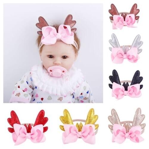 Fashion Christmas Infant Baby Antlers Headband Hair band Dance Ballet 6 Colors