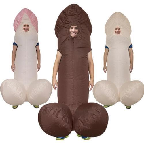 Inflatable Penis Sexy Costumes Adult Funny Male Dick Jumpsuit Bar Nightclub Props Clothes Bachelor Party Carnival Inflable Suits