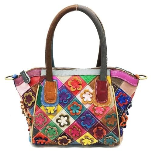 2020 New Genuine Leather Handbag Messenger Bag National Style Retro Womens Bag Cowhide