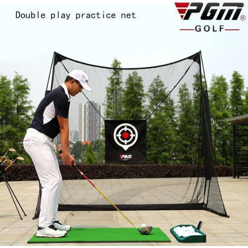 New! PGM Coach Recommended Indoor Golf Cutter Practice Net Swing Trainer Dual Target Belt Protective Net Unisex Swing Training