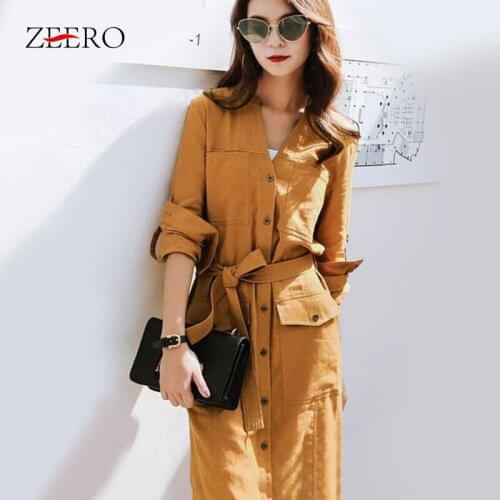 Korean Autumn Women Long Sleeve Single Breasted V Neck Sashes Midi Dress Elegant Ladies Vintage Plus Size Casual Party Dresses