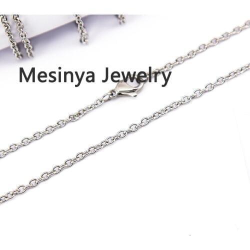 24'' 0.6mm wire 2.3mm width Stainless steel flat cable chain necklace for floating charm glass locket keepsake,no locket