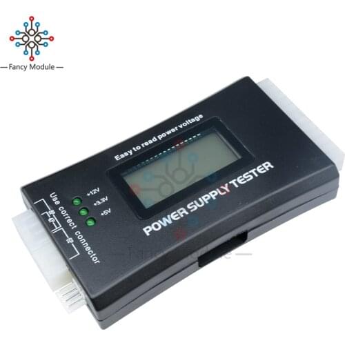Plastic Digital LCD Power Supply Tester Computer 20/24 Pin check quick Power Supply Tester Support 4/8/24/ATX 20 Pin Interface