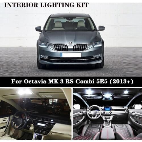 17x Canbus LED bulb Interior dome map Lights + Footwell lamp for Skoda for Octavia MK 3 MKIII RS Combi 5E5 Wagon (2013+)