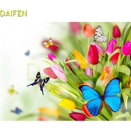 Full Round Diamond mosaic butterfly Full Square Diamond embroidery Cross stitch Tulip rose flower 5D DIY Diamond painting left