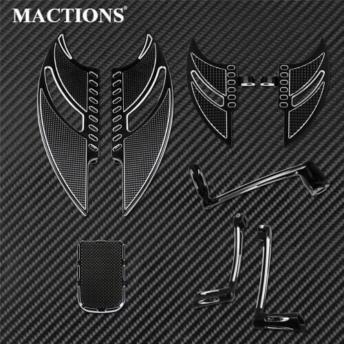 Motorcycle Shift Lever & Shift Pegs Brake Arm Kit Pedal Pad Front Rear Floorboards Footrest Set For Harley Touring 97-2007 FLHT