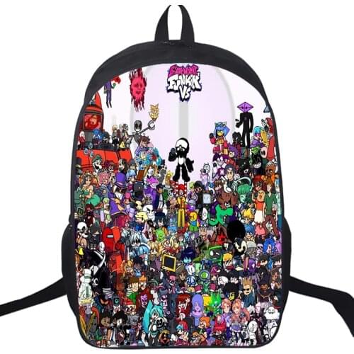 Cartoon Game Friday Night Funkin Backpack Boys Girls Bookbag Travel Knapsack 16 Inch Rucksack Mochila Students 3D Fnf School Bag