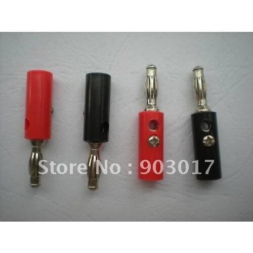 Banana Plug Nickel Plated Red & Black 40mm Long with Srew 500 pcs per lot hot sale