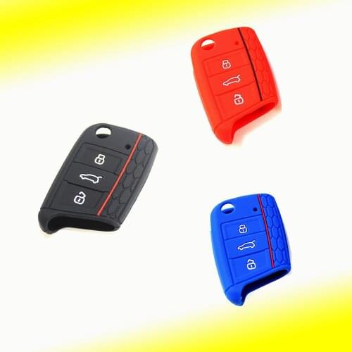 Silicone Key Case Cover For VW Polo Golf 7 Tiguan for Skoda Octavia Kodiaq Karoq for SEAT Ateca Leon Ibiza 2016 2017 2018 2019
