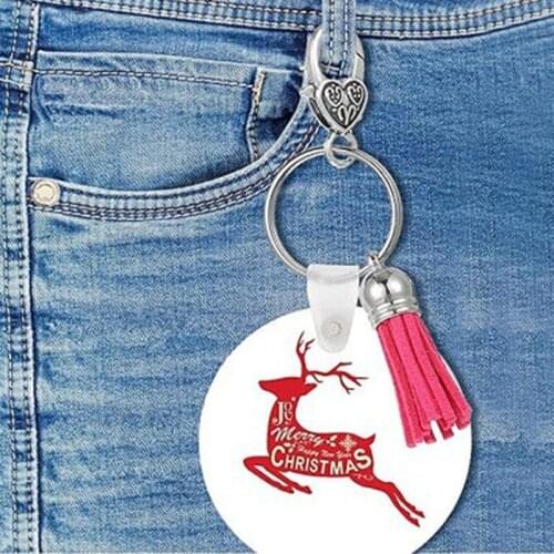 Sublimation Blank Keychain Thermal Transfer Keychain Double-sided Printing MDF Diy Blank Keychain with Key Ring for Gift