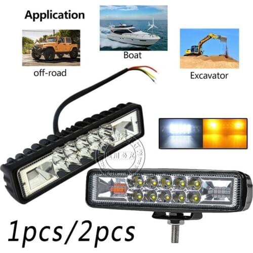 LED Headlights 12-24V For Auto Motorcycle Truck Boat Tractor Trailer Offroad Flash lamp 48W LED Work Light Projector