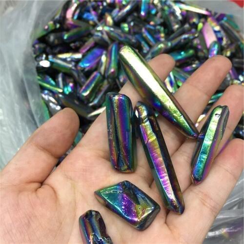 Titanium Rainbow Aura Lemurian Seed Quartz Crystal Point