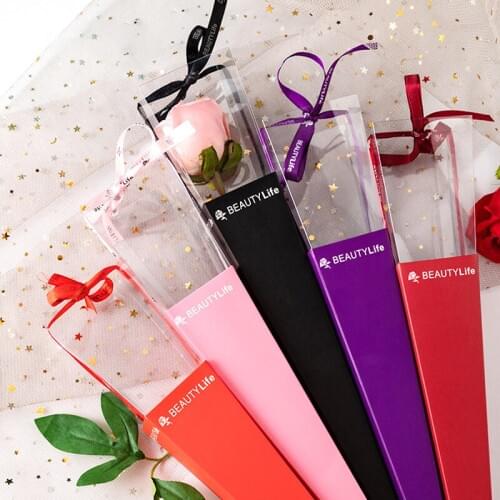 Trianglar Cone Single Flower Packaging Box Valentines Day Wedding Floral Gift Box Florist Wrapping Empty Box Festival Supplies