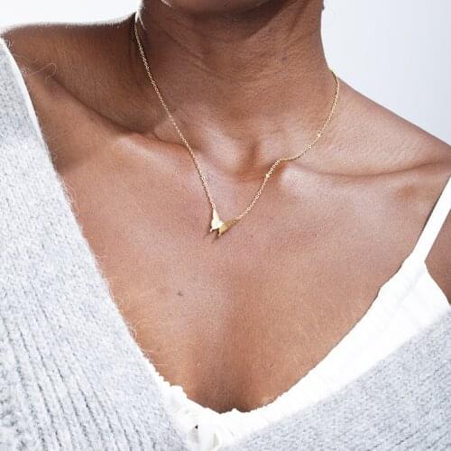 Vintage Butterfly Pendant Necklace For Women Stainless Steele Butterfly Pendant Gold Chain Collar Female Chocker Necklace Jewelr