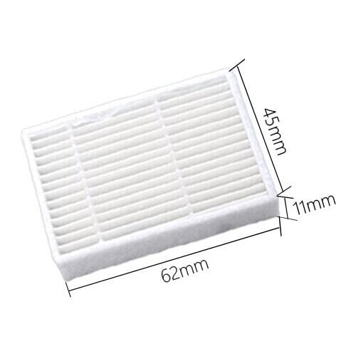 5pcs/lot Robot Vacuum Cleaner HEPA Filter size 62*45*11mm Robotic Vacuum Cleaner Parts Accessories