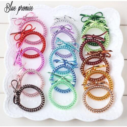 10 pcs/lot Novelty Cute Candy Color Telephone Line Gum Hair Headbands hair accessory