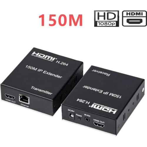 150M HDMI IP Extender RJ45 IP Over IP Extender Over Cat5 Cat5e Cat6 TCP/IP HDMI Extender Audio Video With Wide IR By UTP/STP