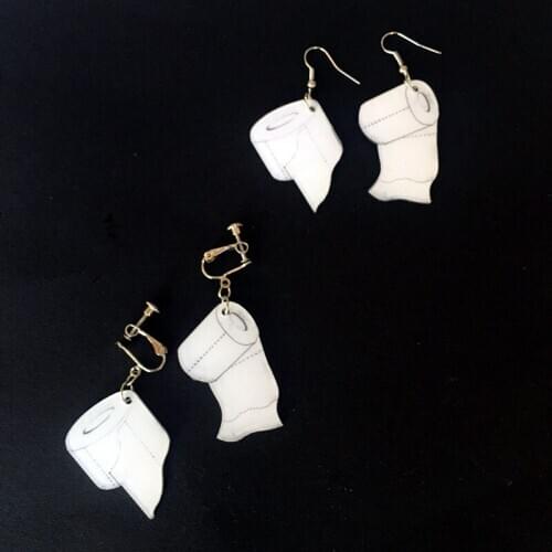 2020 DIY Funny Irregular Toilet Paper Dangle Earrings Hiphop Acrylic Geometric Drop Earrings for Women Fun Jewelry