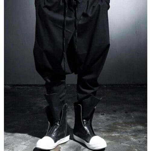 27-44 2017 Mens clothing GD Hair Stylist fashion low crotch pants harem pants plus size singer costumes