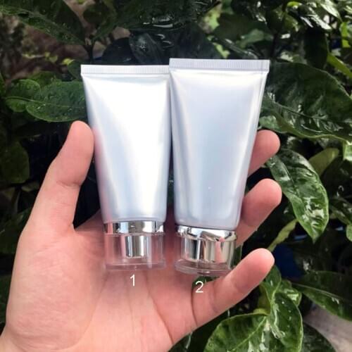 300pcs 50ml/g High Class Empty Silver Eye Cream Storage Tube, Cosmetic Soft Hose Containers,Squeeze Skin Care Cream Soft Tube