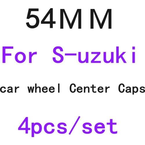 4pcs/set 54mm 5.4cm Black/Silvery Wheel Hub Cover Auto Badge Rims Wheel Center Caps for Su-zuki Swift Alto SX4 Jimnty