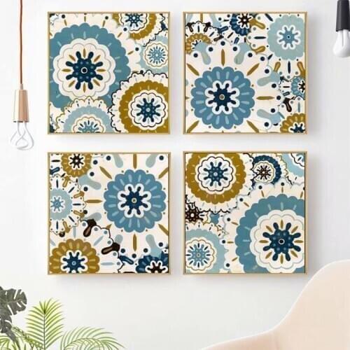 4 Pieces Mandala flower 5d Diamond Painting full square round resin Crystal diamond mosaic drill art wall stickersZP-1131