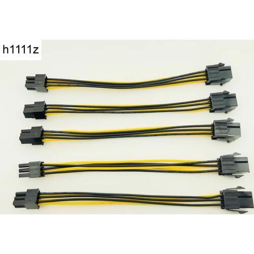 5PCS 20CM 6Pin to 6 Pin PCI Express PCIe Power Extension Cable 6Pin Connector Male to Female Graphics Card Power Extension Cable