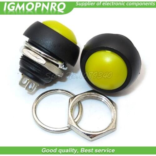 5pcs PBS-33B Yellow 12mm Waterproof Momentary Push button Switch IGMOPNRQ
