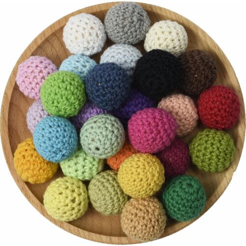 TeenyTeeny 50 PCS 20MM Baby Nursing Teething Crochet Beads Chewable Beads DIY Jewelry Nursing Accessories Gehaakte Toy