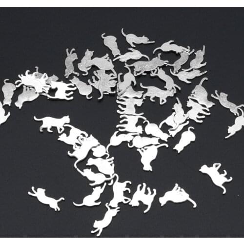 50Pcs Mixed Naughty Cat Frame UV Resin Charm Bezel Setting Filler Jewelry Making P0RF
