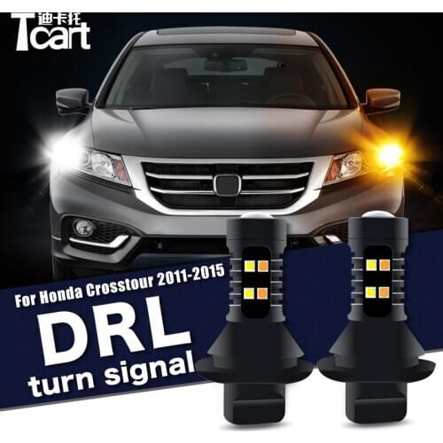 Car Accessories For Honda Crosstour 2011-2015 Led Daytime Running Light Turn Drl 2in1