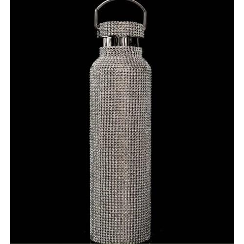 Behogar 750/500/350ml Diamond Thermos Hot Water Thermos Bottle Sparkling Large Insulated Coffee Mug For Valentines Day gift