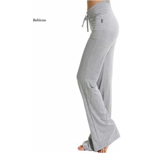 Wide Leg Trousers Women Harem Pants Mid Waist Flowy Casual Summer Cotton Long Loose Female Sexy Yuga