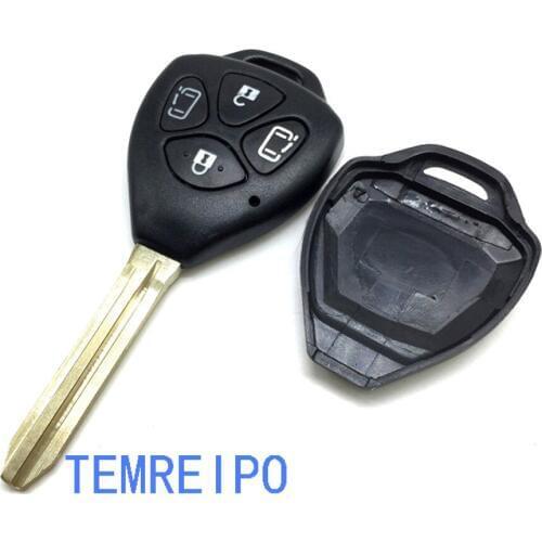 20pcs/lot 4 Button Remote Car Key Case Shell Fob And Uncut Blade For Toyota Camry no chip inside