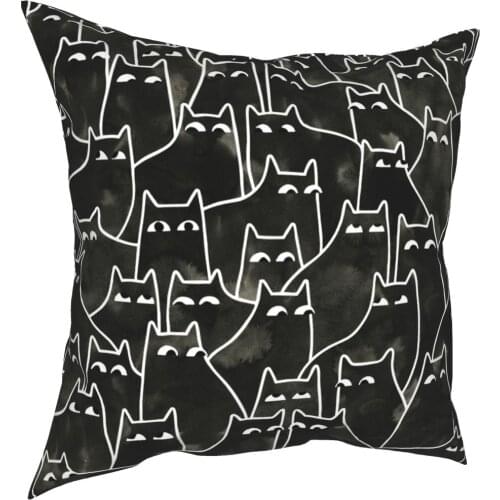 Suspicious Cats Kitty Lover Pillowcase Soft Polyester Cushion Cover Gift Throw Pillow Case Cover Home Square 40*40cm